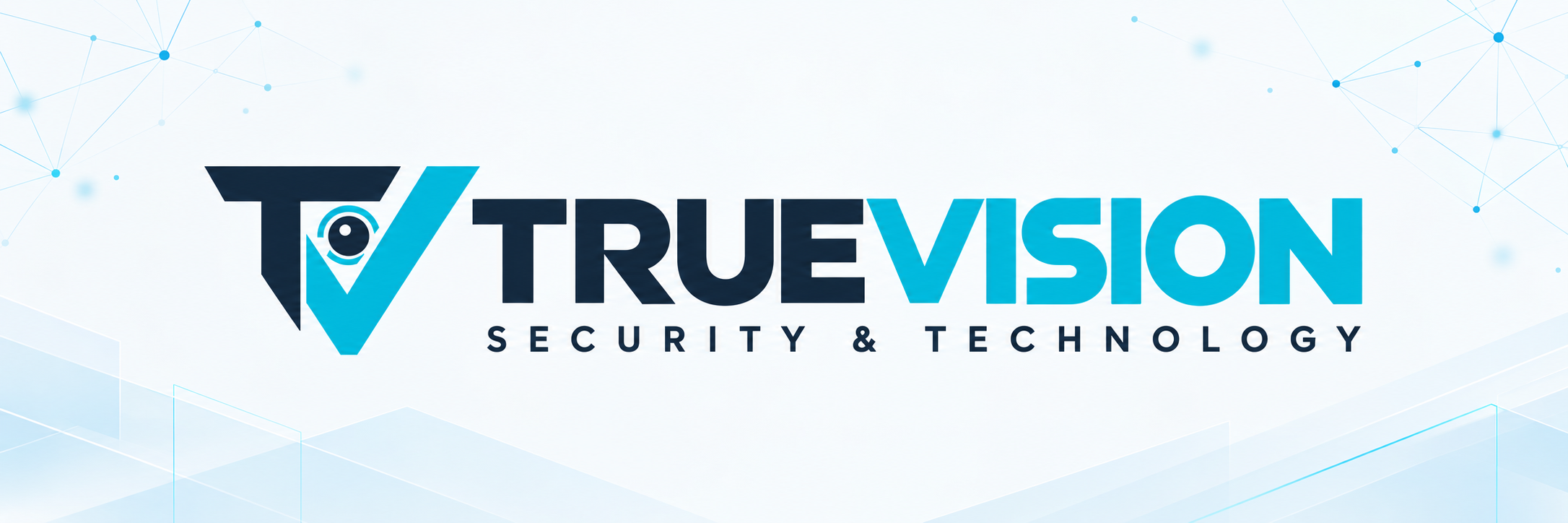 TrueVision logo on the approved light cyan network background